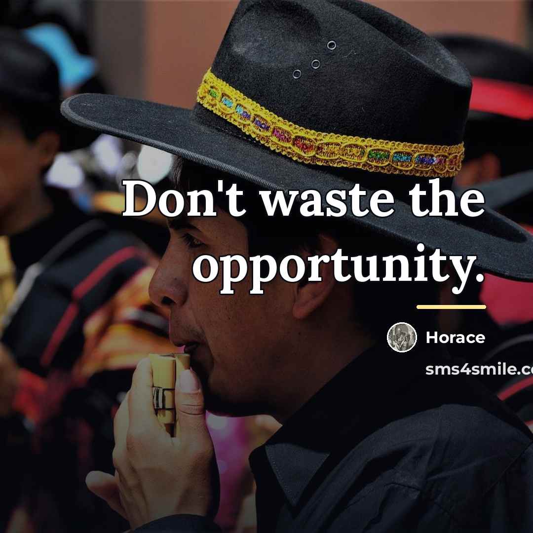 “Don't waste the opportunity.…” quote by Horace