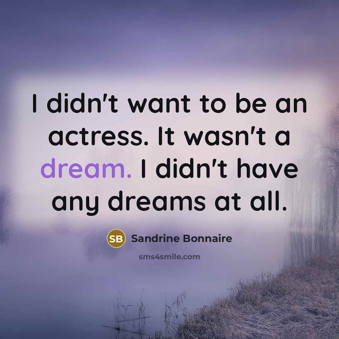 “I didn't want to be an actress. It wasn't a…” quote by Sandrine Bonnaire