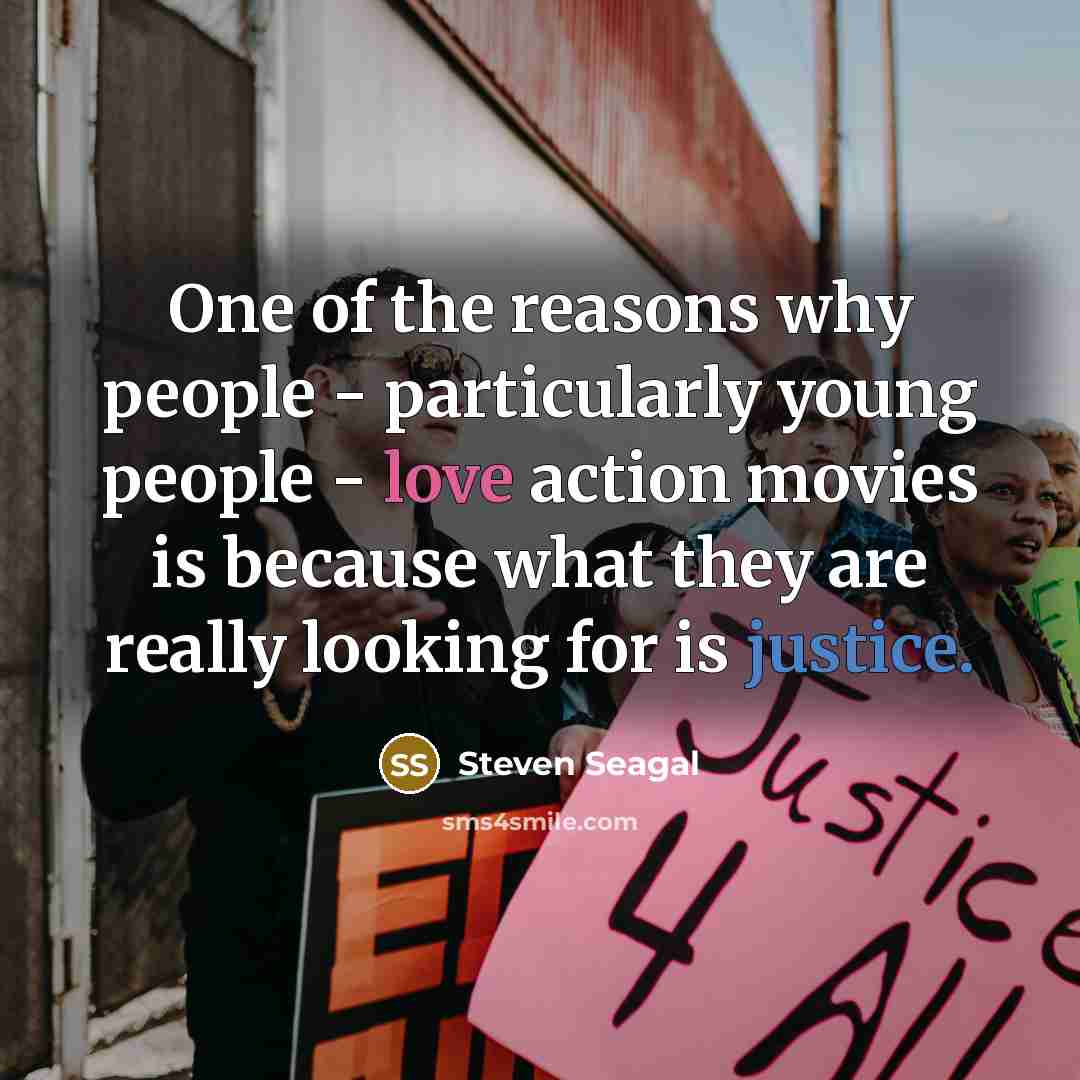 “One of the reasons why people - particularly young people…” quote by Steven Seagal