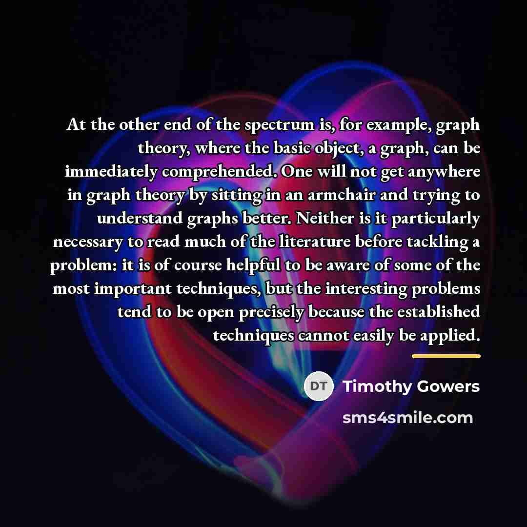 “At the other end of the spectrum is, for example,…” quote by Timothy Gowers