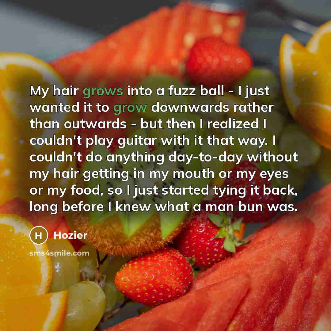 “My hair grows into a fuzz ball - I just…” quote by Hozier