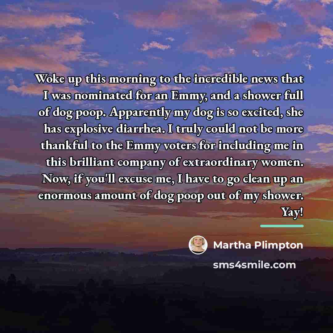 “Woke up this morning to the incredible news that I…” quote by Martha Plimpton