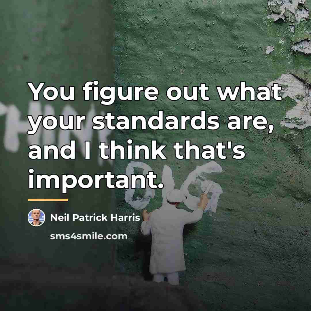 “You figure out what your standards are, and I think…” quote by Neil Patrick Harris