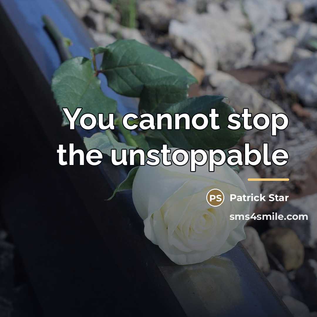 “You cannot stop the unstoppable…” quote by Patrick Star