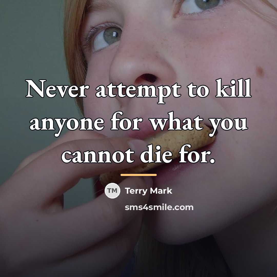 “Never attempt to kill anyone for what you cannot die…” quote by Terry Mark