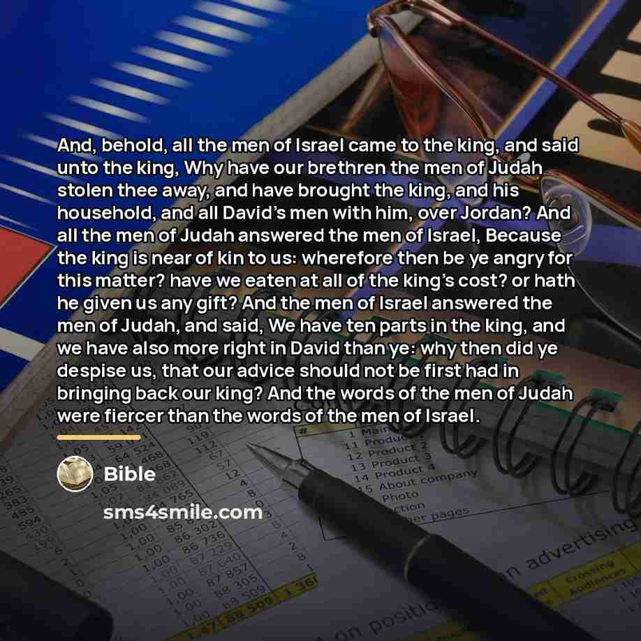 “And, behold, all the men of Israel came to the…” quote by Bible