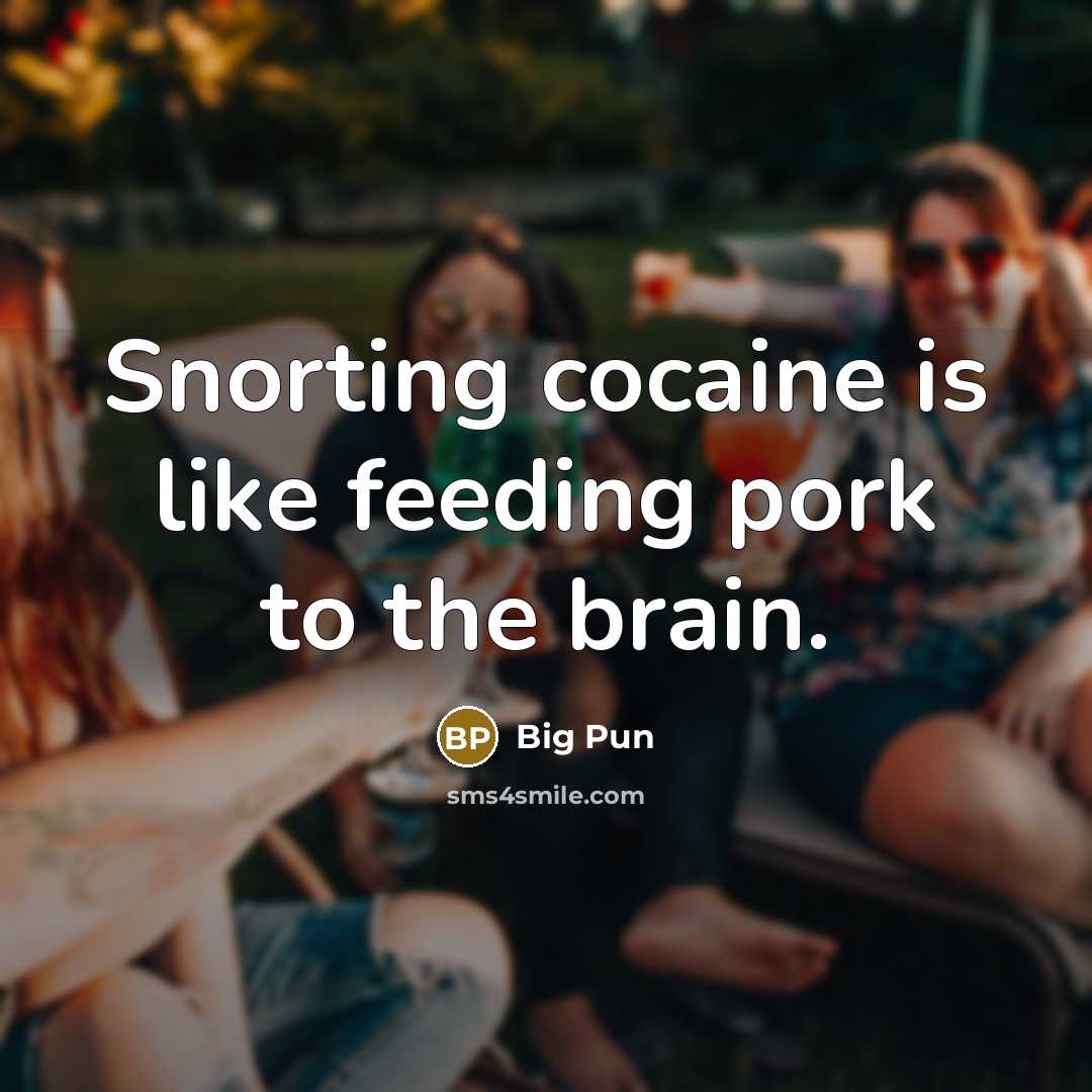 “Snorting cocaine is like feeding pork to the brain.…” quote by Big Pun
