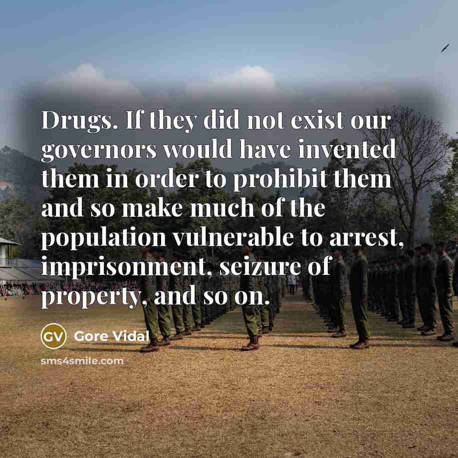 “Drugs. If they did not exist our governors would have…” quote by Gore Vidal
