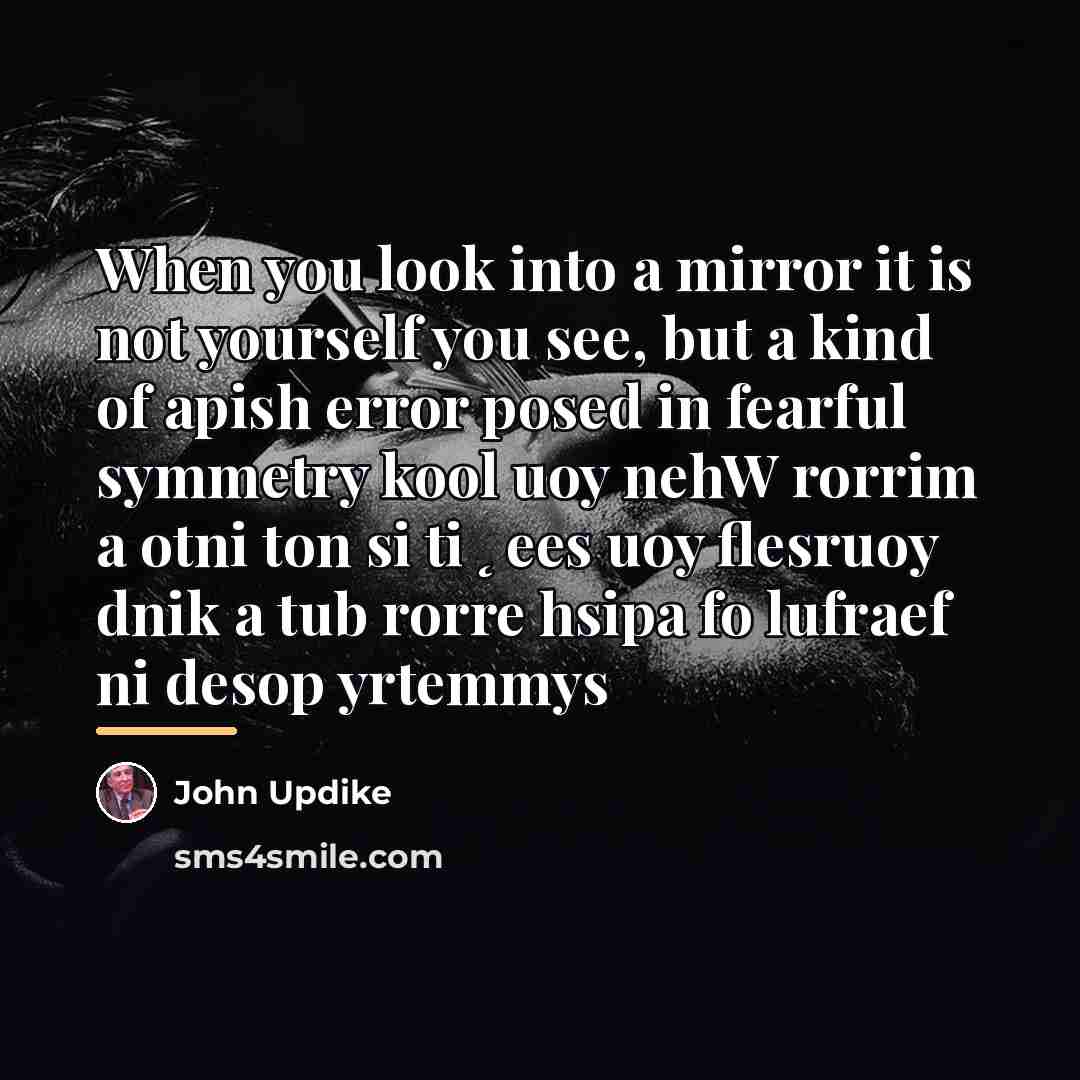 “When you look into a mirror it is not yourself…” quote by John Updike