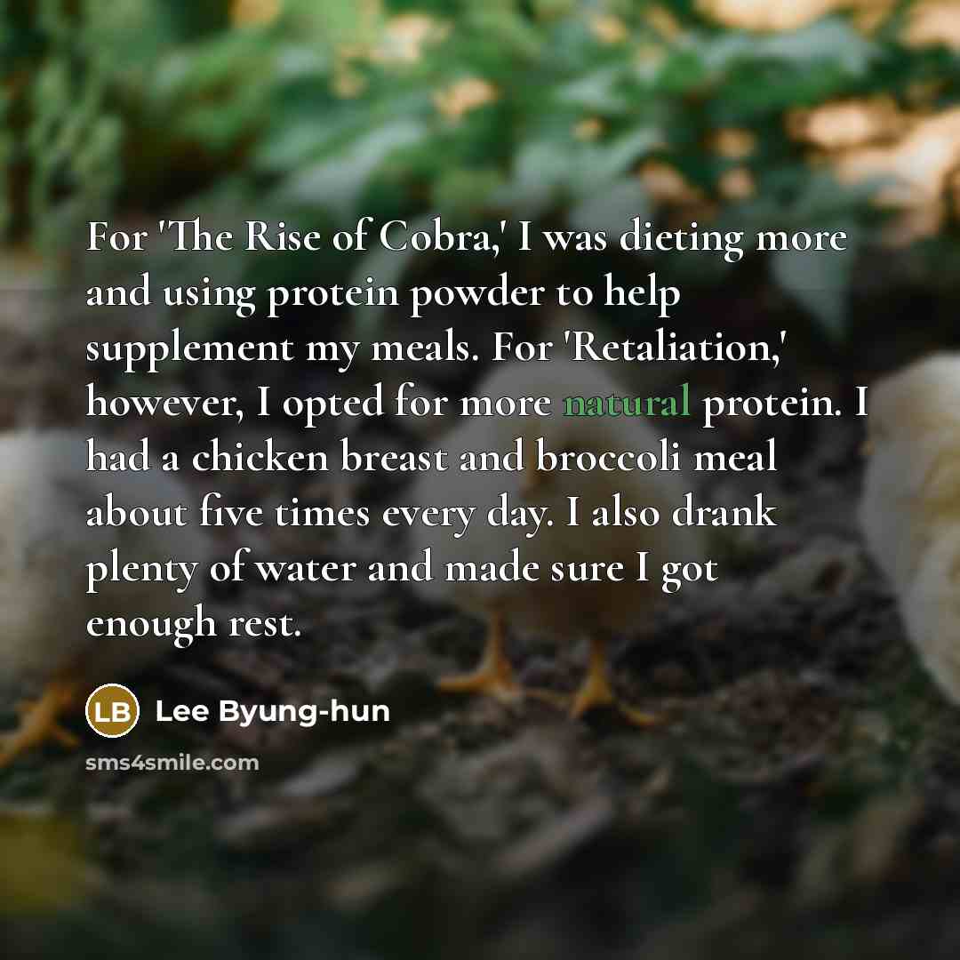 “For 'The Rise of Cobra,' I was dieting more and…” quote by Lee Byung-hun