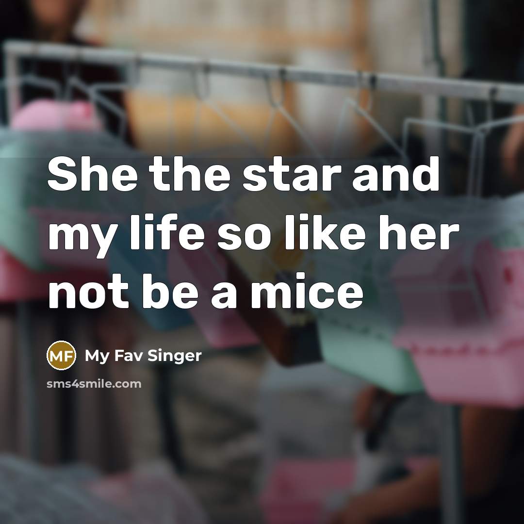 “She the star and my life so like her not be a mice” quote by My Fav Singer