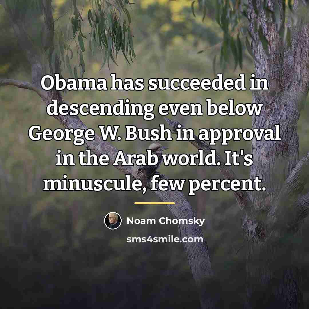 “Obama has succeeded in descending even below George W. Bush…” quote by Noam Chomsky