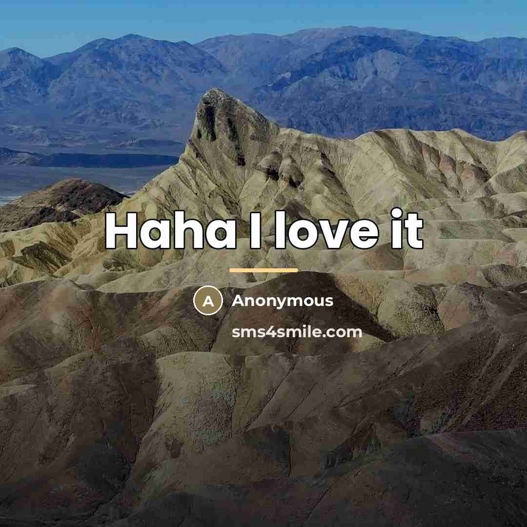 “Haha I love it…” quote by Anonymous