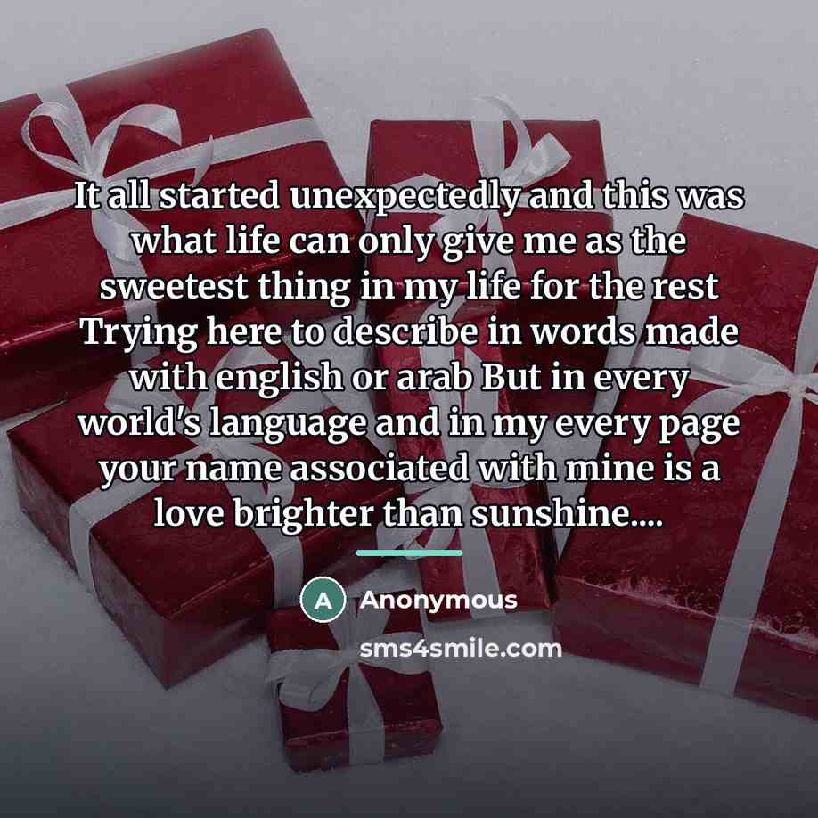 “It all started unexpectedly and this was what life can…” quote by Anonymous