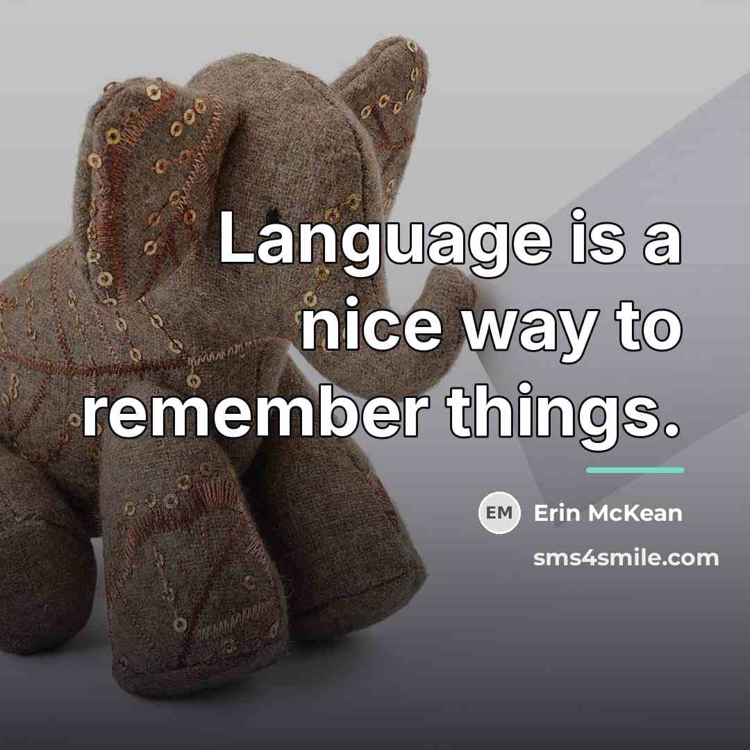 “Language is a nice way to remember things.…” quote by Erin McKean