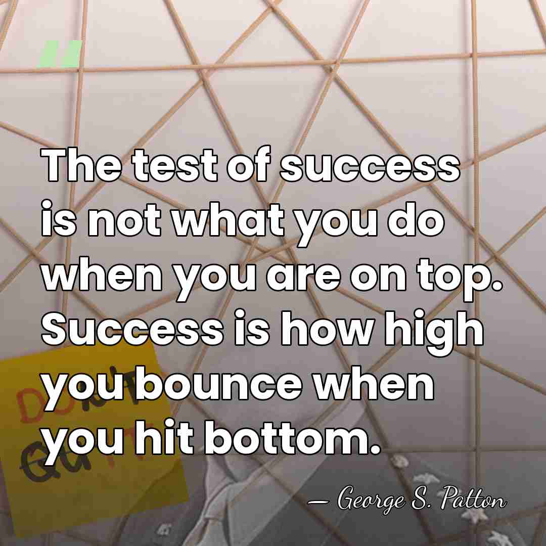 The test of success is not what you do when you are&hellip; - George S. Patton