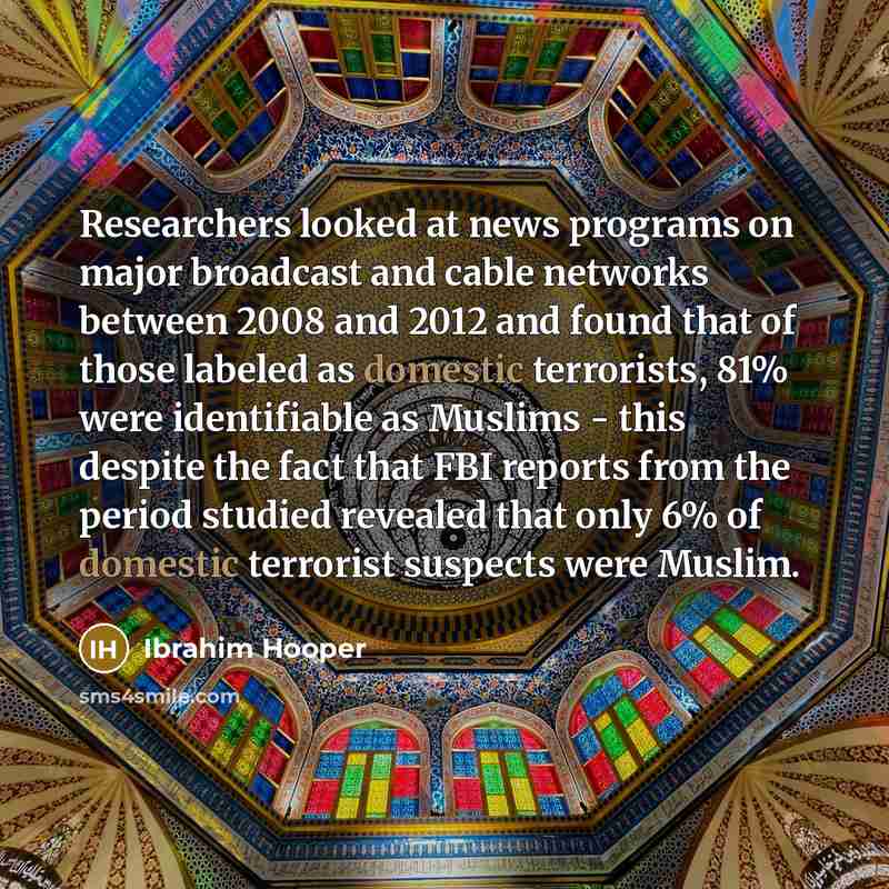 “Researchers looked at news programs on major broadcast and cable…” quote by Ibrahim Hooper