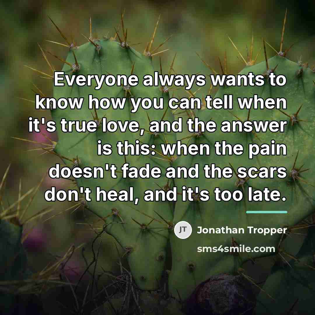 “Everyone always wants to know how you can tell when…” quote by Jonathan Tropper