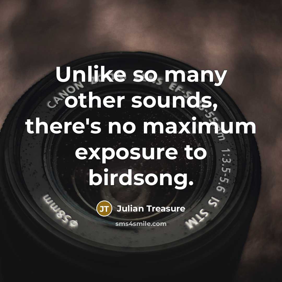 “Unlike so many other sounds, there's no maximum exposure to…” quote by Julian Treasure