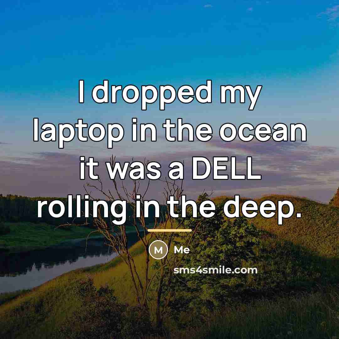 “I dropped my laptop in the ocean it was a…” quote by Me
