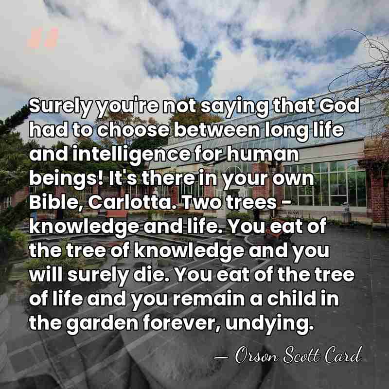 Surely you're not saying that God had to choose between long life&hellip; - Orson Scott Card