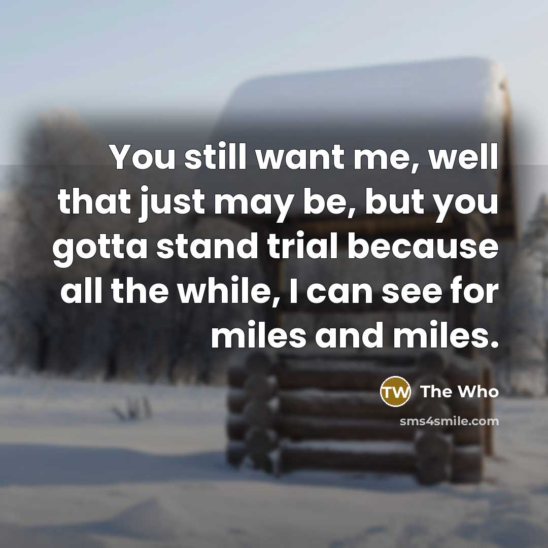 “You still want me, well that just may be, but…” quote by The Who