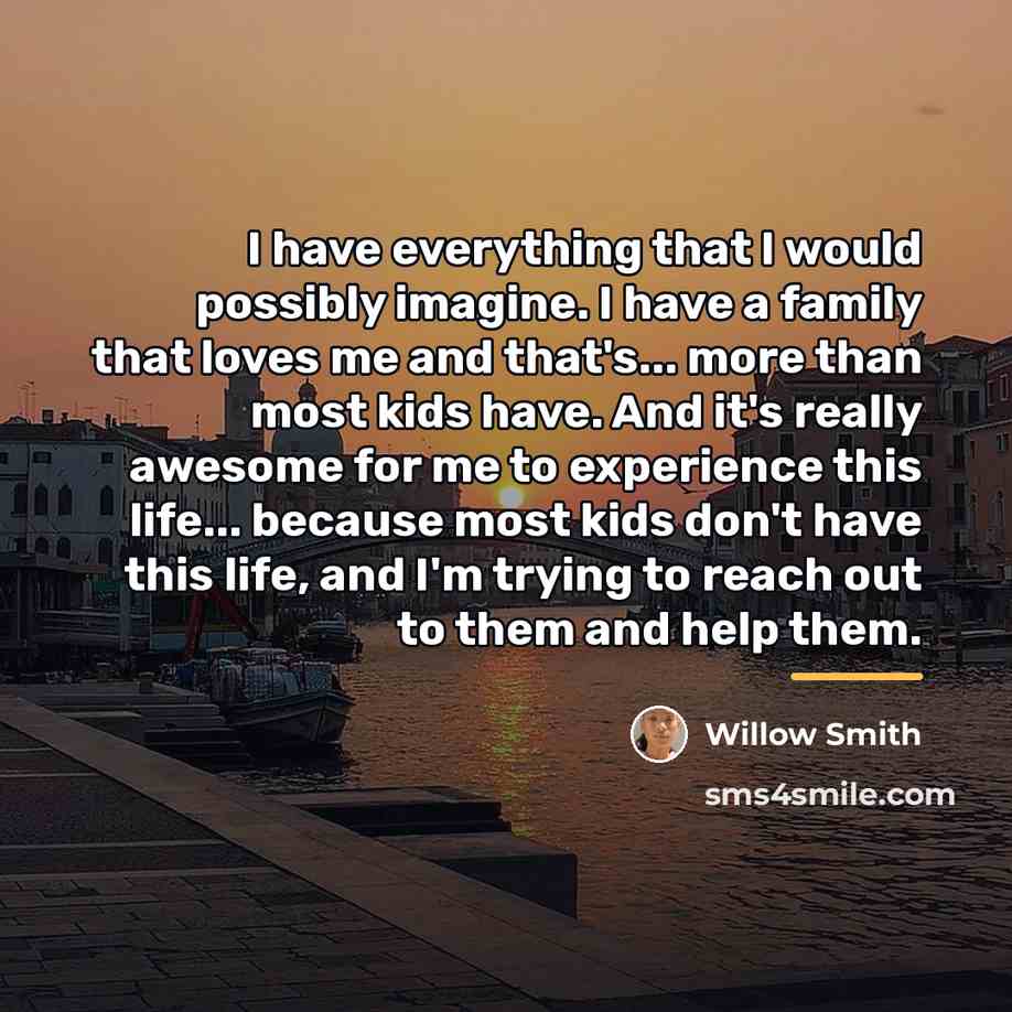 “I have everything that I would possibly imagine. I have…” quote by Willow Smith