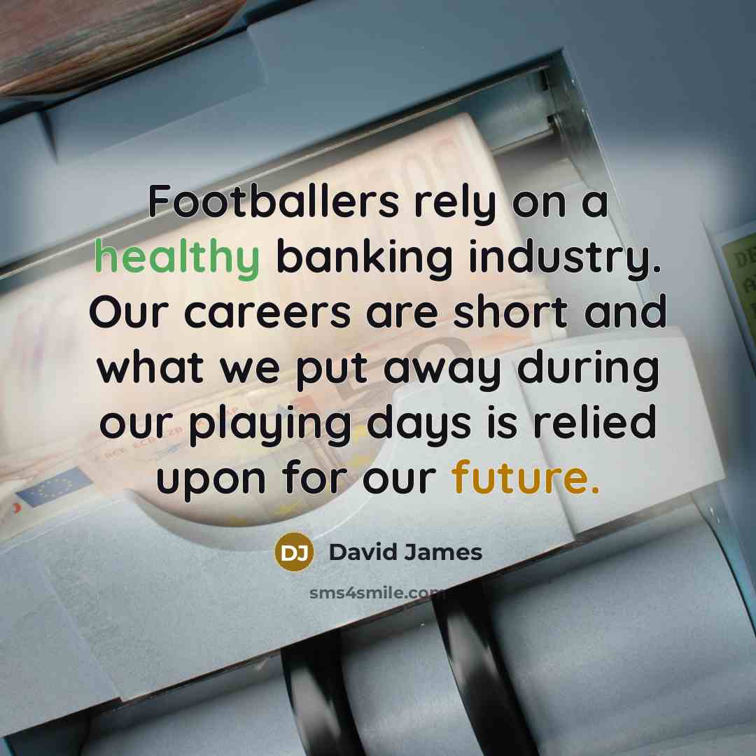 “Footballers rely on a healthy banking industry. Our careers are…” quote by David James