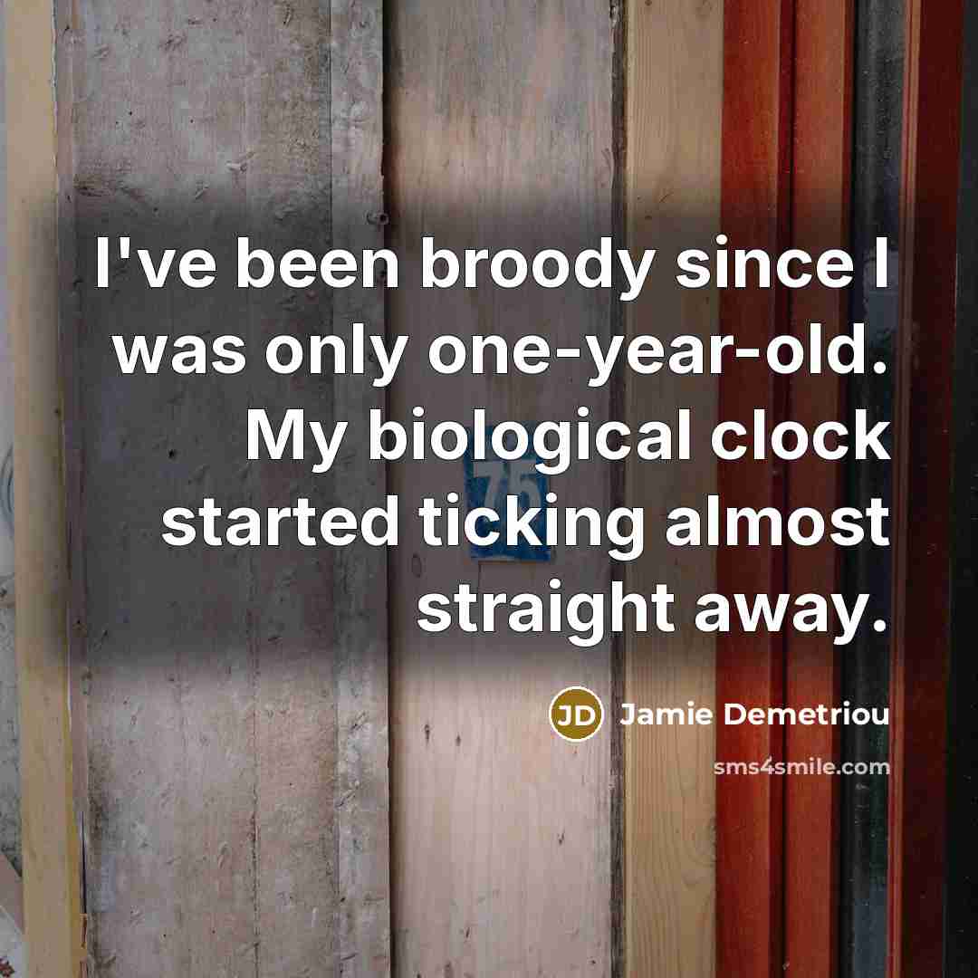 “I've been broody since I was only one-year-old. My biological…” quote by Jamie Demetriou