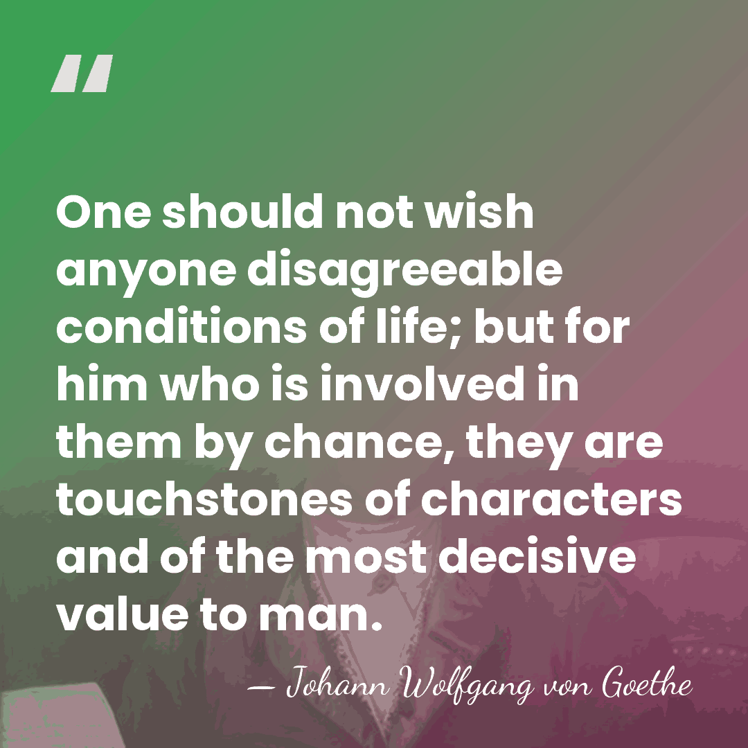 One should not wish anyone disagreeable conditions of life; but for him&hellip; - Johann Wolfgang von Goethe