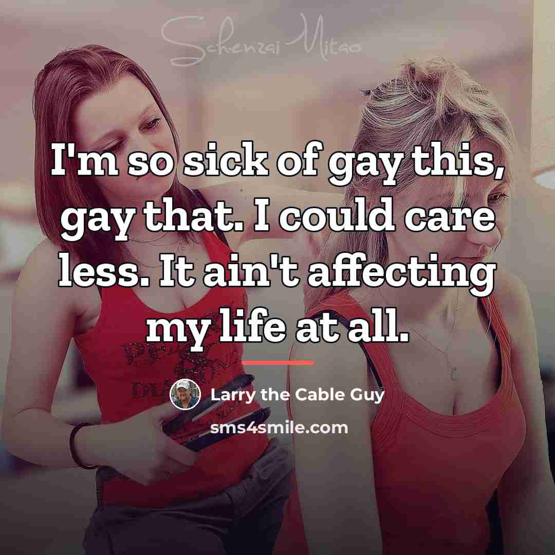 “I'm so sick of gay this, gay that. I could…” quote by Larry the Cable Guy