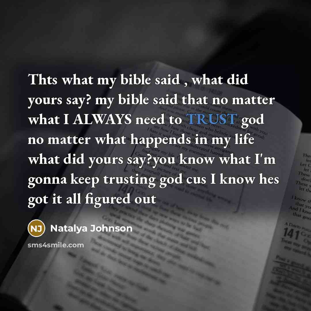 “Thts what my bible said , what did yours say?…” quote by Natalya Johnson