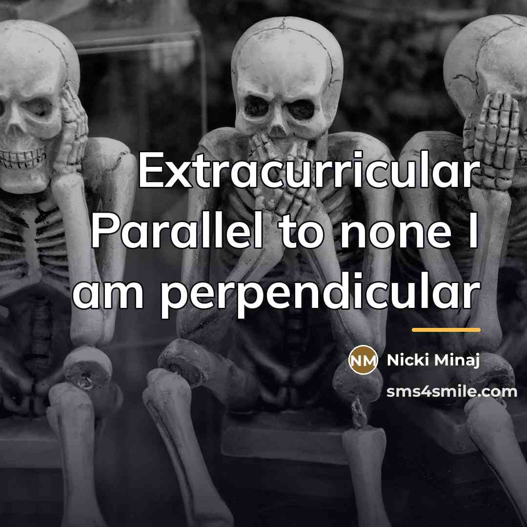 “Extracurricular Parallel to none I am perpendicular…” quote by Nicki Minaj