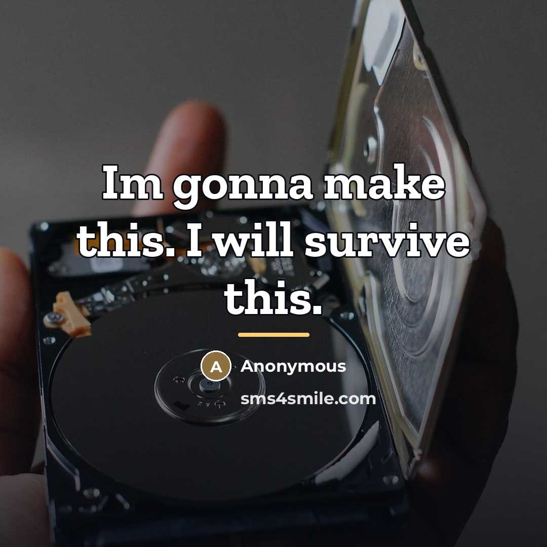 “Im gonna make this. I will survive this.…” quote by Anonymous