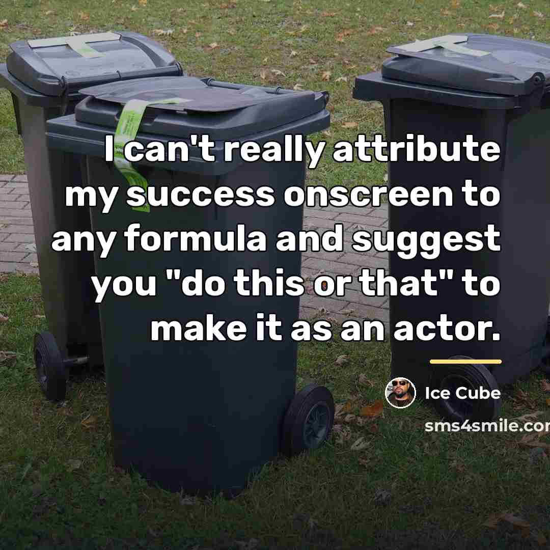 “I can't really attribute my success onscreen to any formula…” quote by Ice Cube