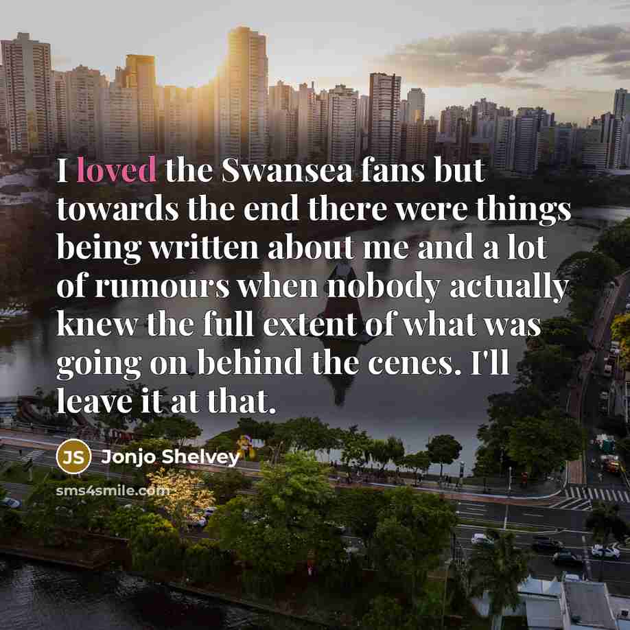 “I loved the Swansea fans but towards the end there…” quote by Jonjo Shelvey