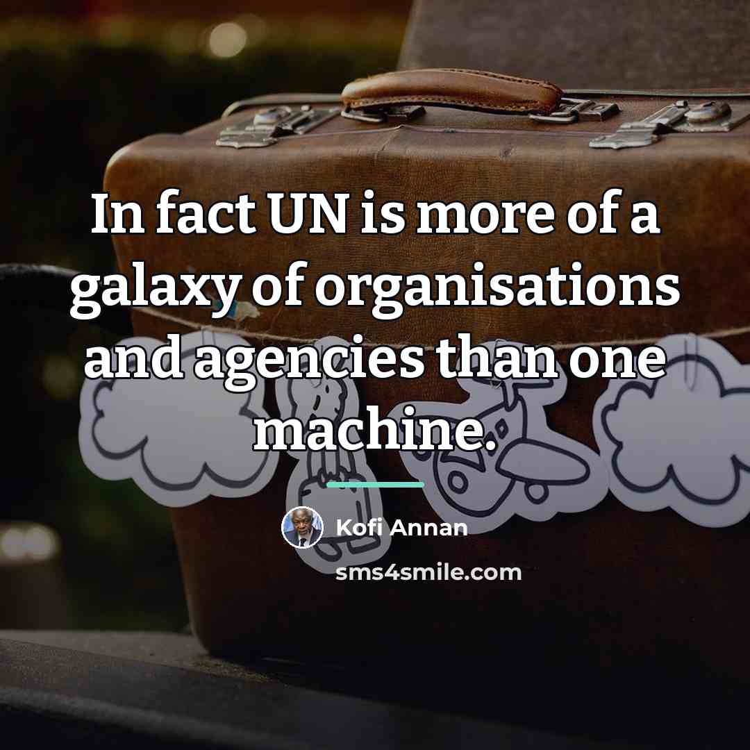 “In fact UN is more of a galaxy of organisations…” quote by Kofi Annan