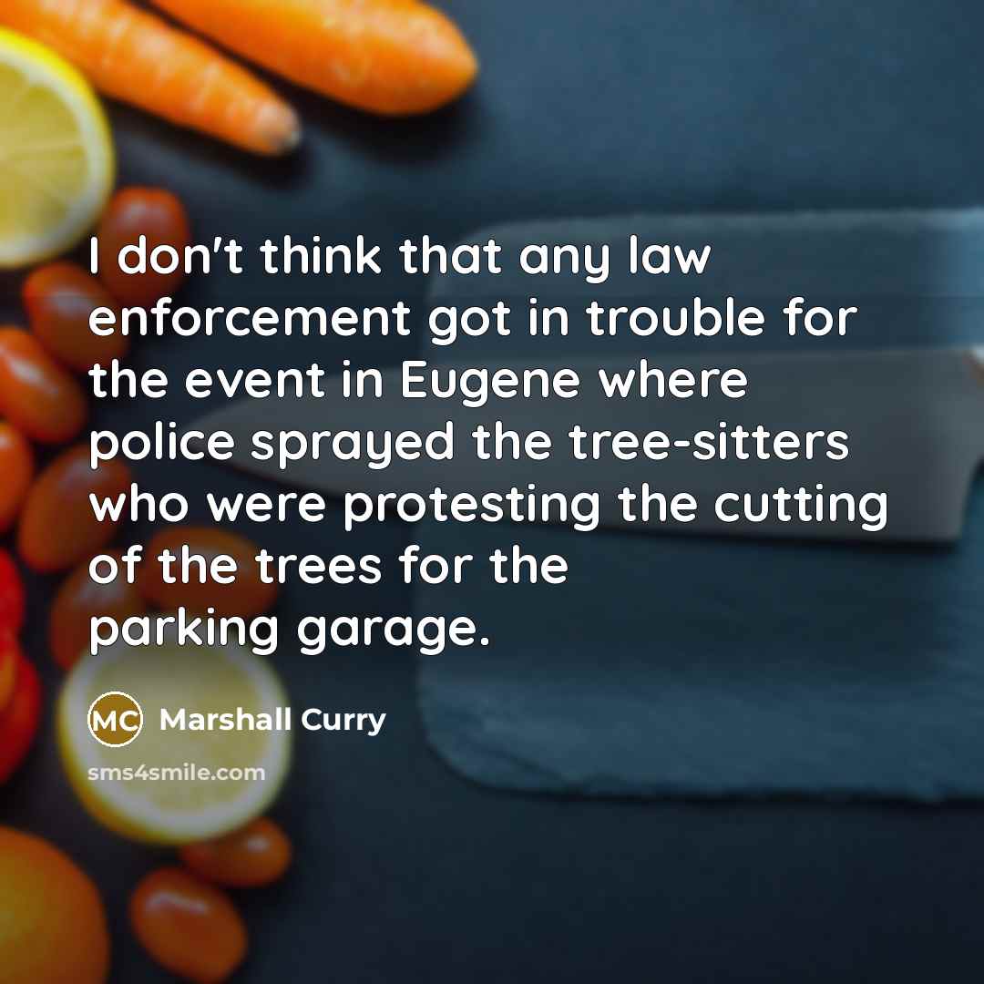 “I don't think that any law enforcement got in trouble…” quote by Marshall Curry