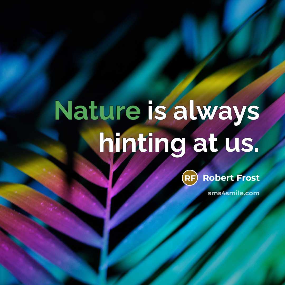 “Nature is always hinting at us.…” quote by Robert Frost
