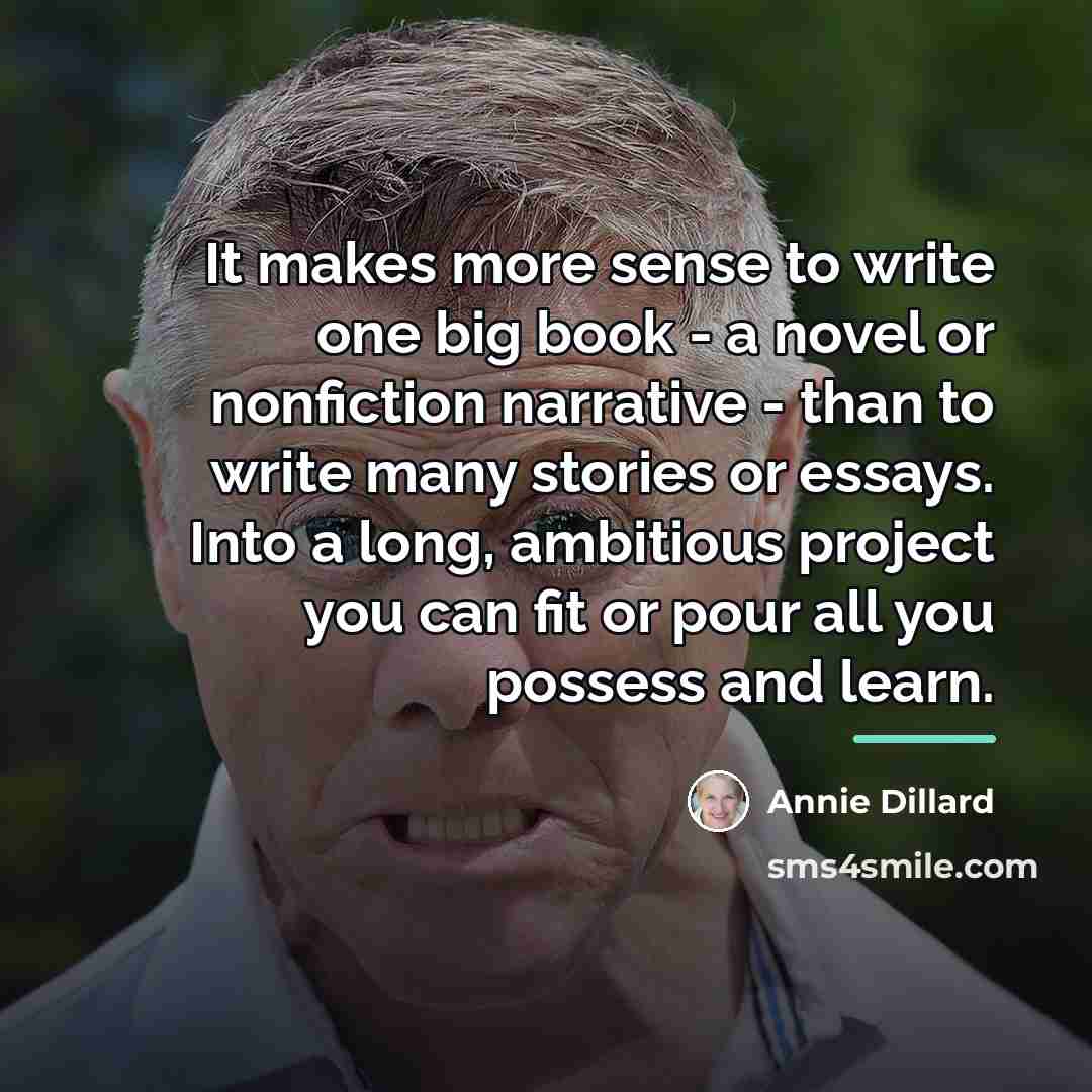 “It makes more sense to write one big book -…” quote by Annie Dillard