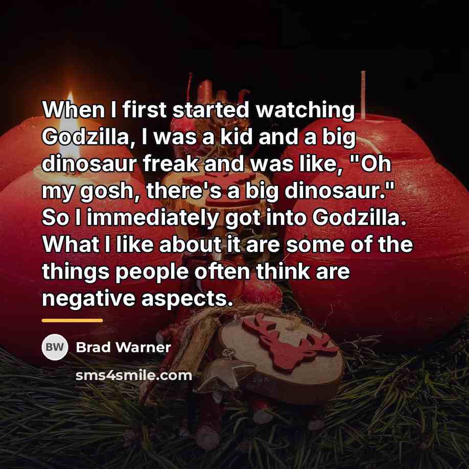 “When I first started watching Godzilla, I was a kid…” quote by Brad Warner