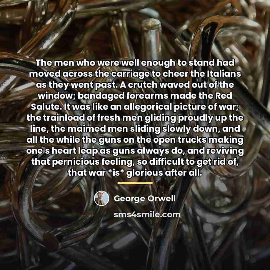 “The men who were well enough to stand had moved…” quote by George Orwell