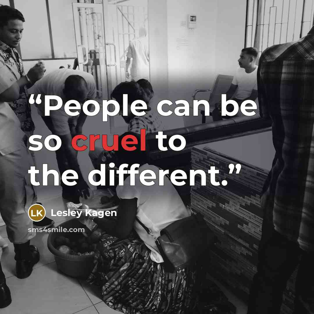 “People can be so cruel to the different.” quote by Lesley Kagen