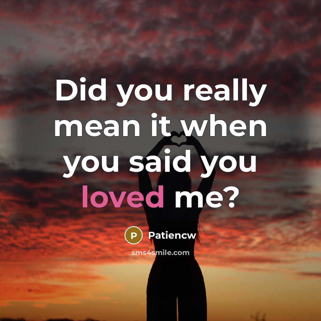 “Did you really mean it when you said you loved me?” quote by Patiencw