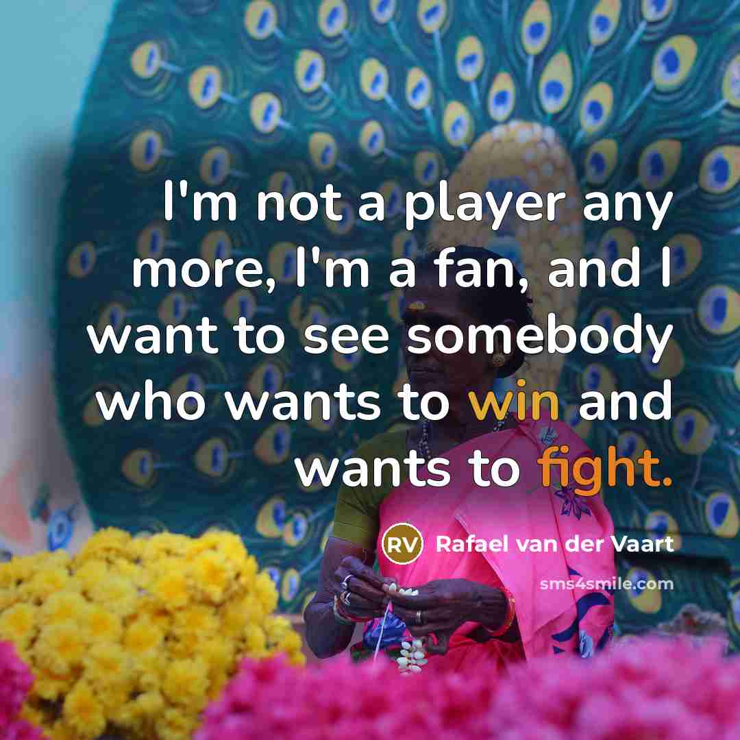 “I'm not a player any more, I'm a fan, and…” quote by Rafael van der Vaart