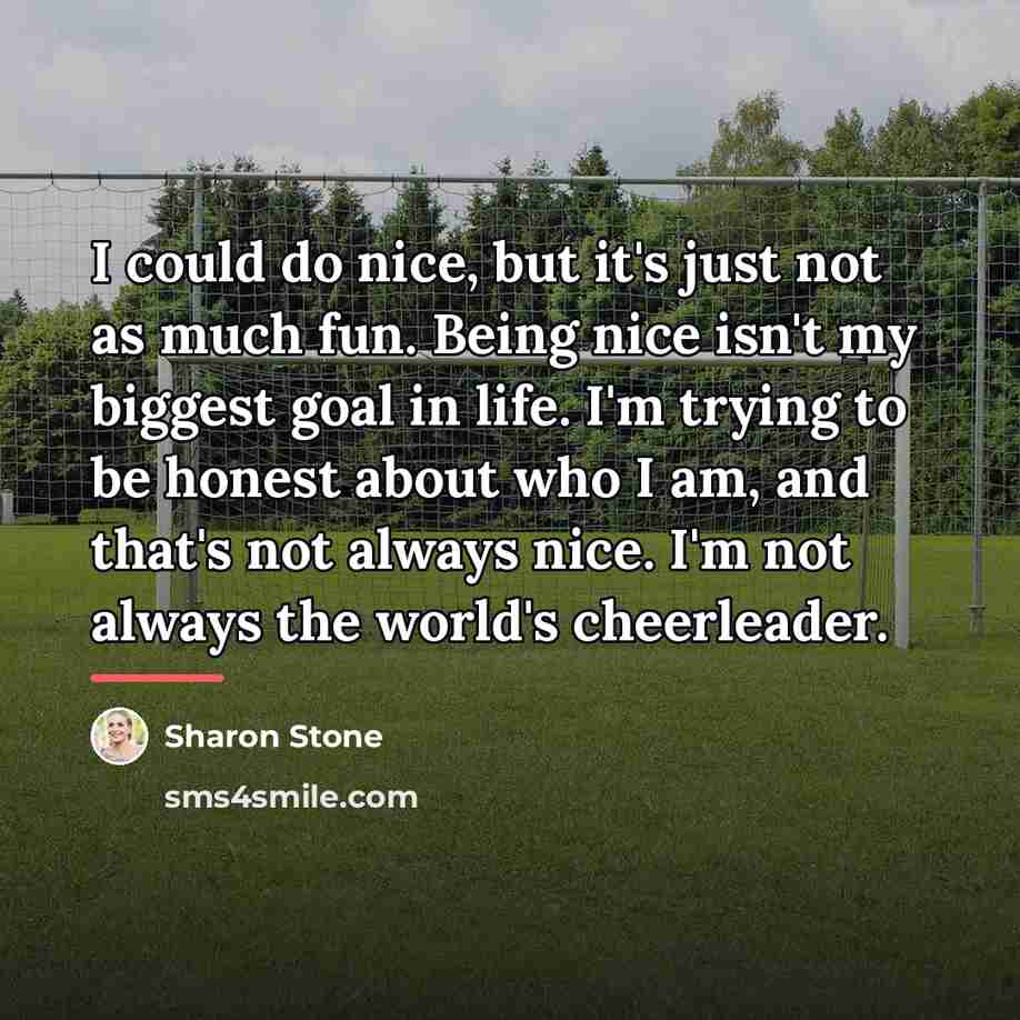 “I could do nice, but it's just not as much…” quote by Sharon Stone