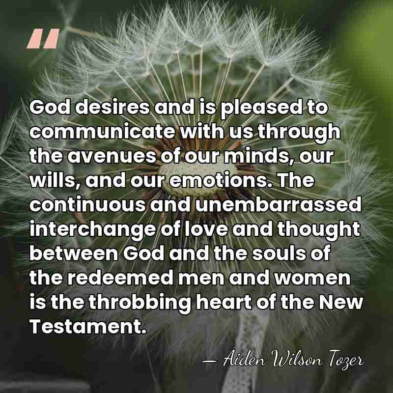 God desires and is pleased to communicate with us through the avenues&hellip; - Aiden Wilson Tozer
