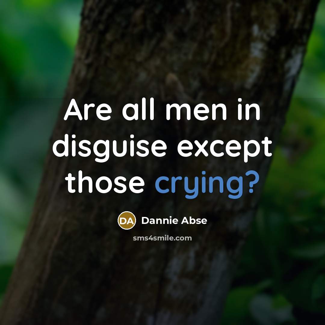“Are all men in disguise except those crying?…” quote by Dannie Abse