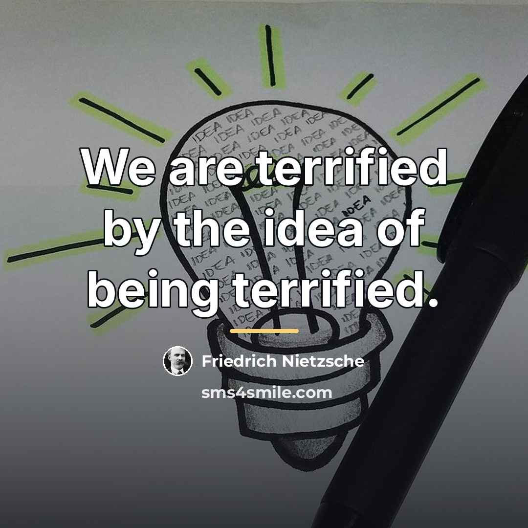 “We are terrified by the idea of being terrified.…” quote by Friedrich Nietzsche