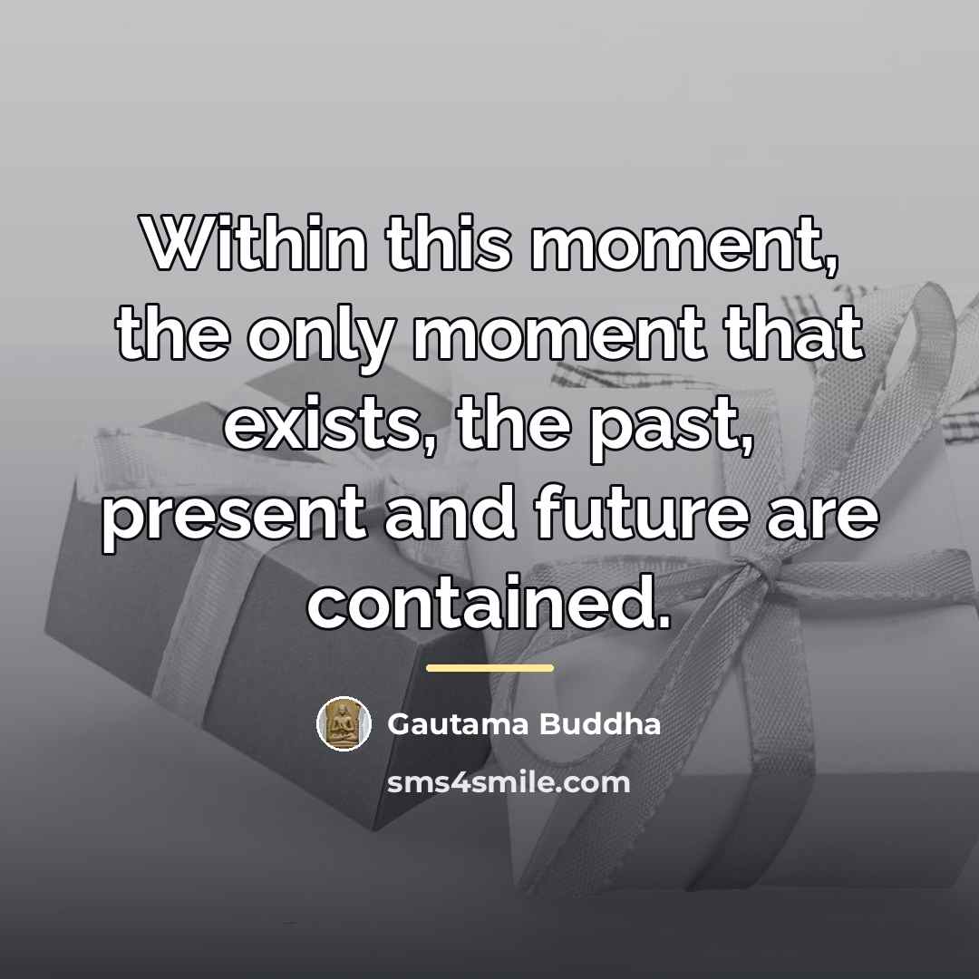 “Within this moment, the only moment that exists, the past,…” quote by Gautama Buddha